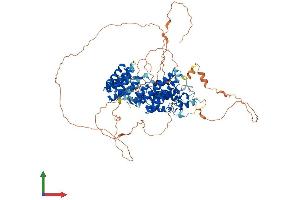 AlphaFold protein structure predicition of Mouse Recombinant Trappc12 Protein, UniprotID Q8K2L8