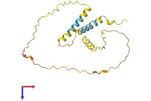 AlphaFold protein structure predicition of Human Recombinant EID1 Protein, UniprotID Q9Y6B2
