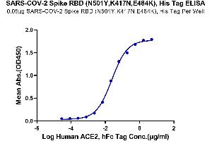 Immobilized SARS-COV-2 Spike RBD (N501Y,K417N,E484K), His Tag at 0.