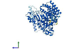 AlphaFold protein structure predicition of Mouse Recombinant Rabggta Protein, UniprotID Q9JHK4