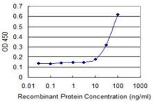 Detection limit for recombinant GST tagged HOXB9 is 3 ng/ml as a capture antibody. (HOXB9 anticorps  (AA 65-163))