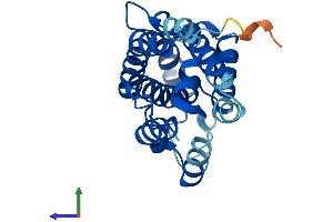 AlphaFold protein structure predicition of Mouse Recombinant Cptp Protein, UniprotID Q8BS40