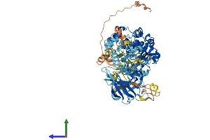 AlphaFold protein structure predicition of Human Recombinant RPS6KA6 Protein, UniprotID Q9UK32