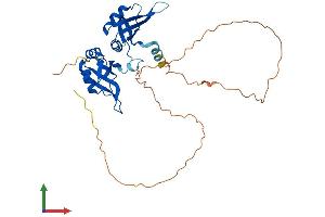 AlphaFold protein structure predicition of Mouse Recombinant Hnrnpa1 Protein, UniprotID P49312