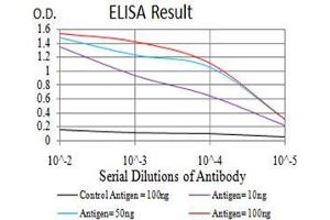 Black line: Control Antigen (100 ng), Purple line: Antigen(10 ng), Blue line: Antigen (50 ng), Red line: Antigen (100 ng),