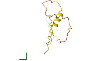 AlphaFold protein structure predicition of Human Recombinant SNURF Protein, UniprotID Q9Y675