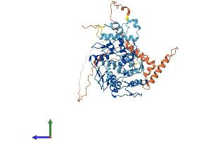 AlphaFold protein structure predicition of Human Recombinant ZNF300 Protein, UniprotID Q96RE9