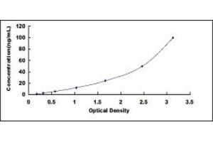 Typical standard curve (Hephaestin Kit ELISA)