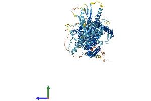 AlphaFold protein structure predicition of Mouse Recombinant Ano7 Protein, UniprotID Q14AT5