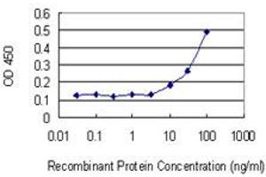 Detection limit for recombinant GST tagged RAB13 is 3 ng/ml as a capture antibody.