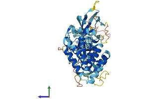 AlphaFold protein structure predicition of Human Recombinant GSDMA Protein, UniprotID Q96QA5