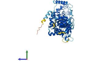 AlphaFold protein structure predicition of Human Recombinant RIC8A Protein, UniprotID Q9NPQ8