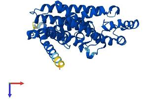AlphaFold protein structure predicition of Mouse Recombinant Fdps Protein, UniprotID Q920E5