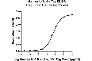 Immobilized Human IL-3, His Tag at 5 μg/mL (100 μL/Well) on the plate.
