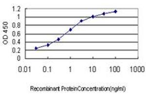 Detection limit for recombinant GST tagged PRSS7 is approximately 0. (TMPRSS15 anticorps  (AA 361-470))