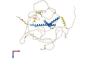 AlphaFold protein structure predicition of Human Recombinant TCF3 Protein, UniprotID P15923