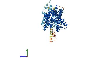AlphaFold protein structure predicition of Mouse Recombinant Soat1 Protein, UniprotID Q61263