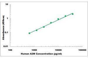 Representative Standard Curve (alpha 2 Macroglobulin Kit ELISA)