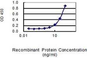 Detection limit for recombinant GST tagged SERPINA3 is 1 ng/ml as a capture antibody.