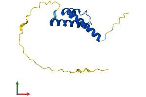 AlphaFold protein structure predicition of Human Recombinant COA6 Protein, UniprotID Q5JTJ3