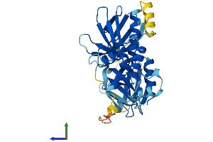 AlphaFold protein structure predicition of Human Recombinant PLEK2 Protein, UniprotID Q9NYT0