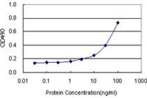 Sandwich ELISA detection sensitivity ranging from 3 ng/mL to 100 ng/mL. (CLDN1 (Humain) Matched Antibody Pair)
