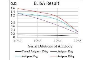 Black line: Control Antigen (100 ng), Purple line: Antigen(10 ng), Blue line: Antigen (50 ng), Red line: Antigen (100 ng), (CD45 anticorps  (AA 928-989))
