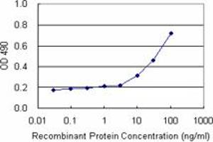 Sandwich ELISA detection sensitivity ranging from 10 ng/mL to 100 ng/mL. (FADD (Humain) Matched Antibody Pair)