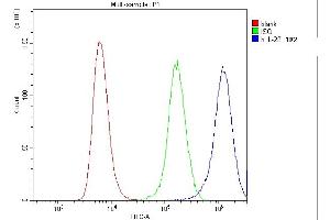 Flow Cytometry analysis of HL-60 cells using anti-IL22 antibody (ABIN6719333).