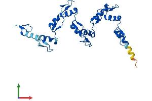 AlphaFold protein structure predicition of Human Recombinant ZNF664 Protein, UniprotID Q8N3J9