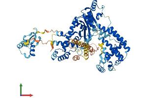 AlphaFold protein structure predicition of Human Recombinant ZBED5 Protein, UniprotID Q49AG3
