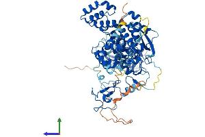 AlphaFold protein structure predicition of Human Recombinant G2E3 Protein, UniprotID Q7L622