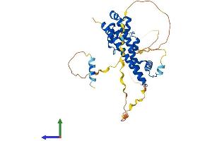 AlphaFold protein structure predicition of Mouse Recombinant Ist1 Protein, UniprotID Q9CX00