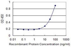 Detection limit for recombinant GST tagged HOXB9 is 1 ng/ml as a capture antibody. (HOXB9 anticorps  (AA 65-163))
