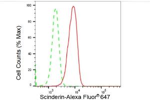 Flow cytometric analysis of Scinderin expression in HepG2 cells using Scinderin antibody (ABIN7800278), 1:2,000).