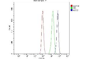 Flow Cytometry analysis of CACO-2 cells using anti-AGR2 antibody (ABIN5518726). (AGR2 anticorps  (AA 21-175))