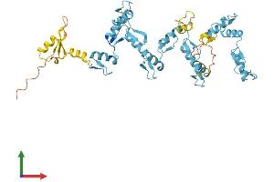AlphaFold protein structure predicition of Human Recombinant ZNF355P Protein, UniprotID Q9NSJ1