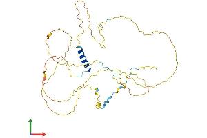 AlphaFold protein structure predicition of Mouse Recombinant Rad51ap1 Protein, UniprotID Q8C551