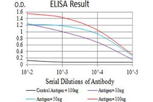 Black line: Control Antigen (100 ng),Purple line: Antigen (10 ng), Blue line: Antigen (50 ng), Red line:Antigen (100 ng)