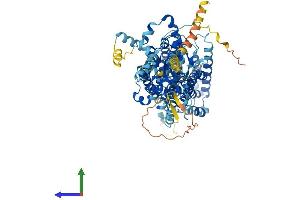AlphaFold protein structure predicition of Mouse Recombinant Slc26a4 Protein, UniprotID Q9R155