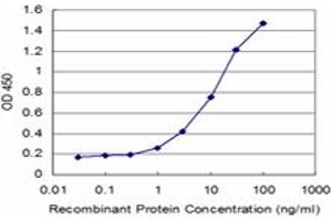 Detection limit for recombinant GST tagged ESD is approximately 1ng/ml as a capture antibody.