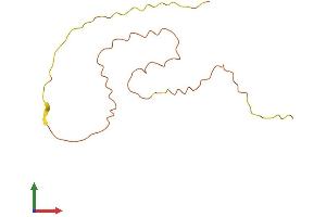 AlphaFold protein structure predicition of Human Recombinant TP53AIP1 Protein, UniprotID Q9HCN2