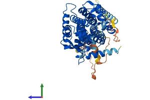 AlphaFold protein structure predicition of Human Recombinant RASGEF1A Protein, UniprotID Q8N9B8