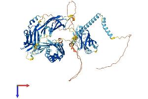 AlphaFold protein structure predicition of Mouse Recombinant Esyt2 Protein, UniprotID Q3TZZ7
