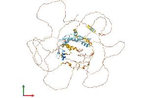 AlphaFold protein structure predicition of Mouse Recombinant Atmin Protein, UniprotID Q6P9S1