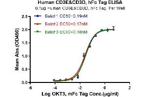 Immobilized Human CD3E&CD3D, hFc Tag at 1 μg/mL (100 μL/Well).