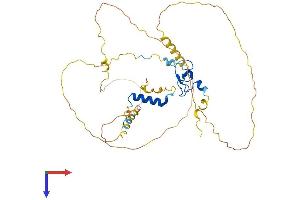 AlphaFold protein structure predicition of Human Recombinant PHF23 Protein, UniprotID Q9BUL5