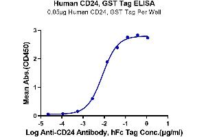 Immobilized Human CD24, GST Tag at 0. (CD24 Protein (AA 27-59) (GST tag))