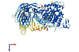 AlphaFold protein structure predicition of Human Recombinant PLA2G4F Protein, UniprotID Q68DD2