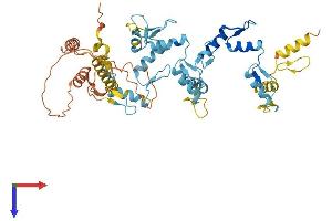 AlphaFold protein structure predicition of Human Recombinant ZNF223 Protein, UniprotID Q9UK11